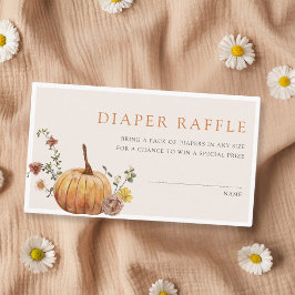 Rustikales Elegante Fall Baby Dusche Windel Raffle Begleitkarte