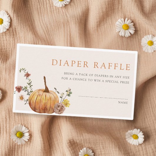 Rustikales Elegante Fall Baby Dusche Windel Raffle Begleitkarte