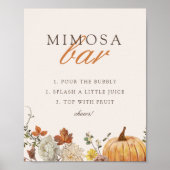 Rustikales Elegante Fall Babydusche Mimosa Bar Zei Poster (Vorne)