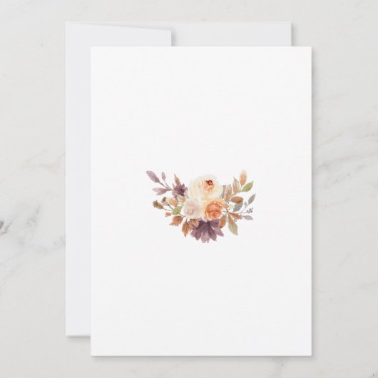 Rustikales Elegante Fall Blumenhochzeit Einladung (Rückseite)