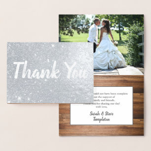Rustikales Elegante Hochzeit Real Foil Danke Karte