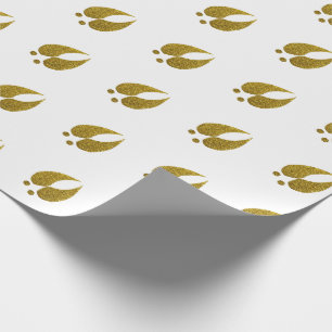 Rustikales Elegante & Imitate Gold Glitzer Hirscht Geschenkpapier