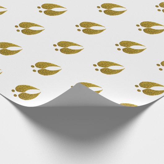 Rustikales Elegante & Imitate Gold Glitzer Hirscht Geschenkpapier (Ecke)