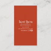 Rustikales Elegantes Backen Visitenkarte (Rückseite)