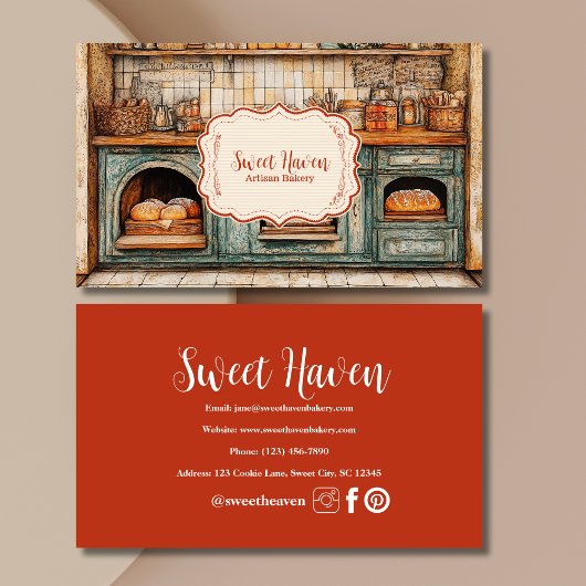 Rustikales Elegantes Backen Visitenkarte