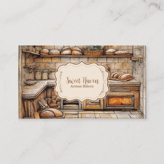 Rustikales Elegantes Backen Visitenkarte (Vorderseite)