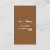 Rustikales Elegantes Backen Visitenkarte (Rückseite)