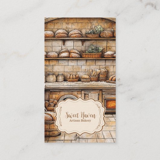 Rustikales Elegantes Backen Visitenkarte (Vorderseite)
