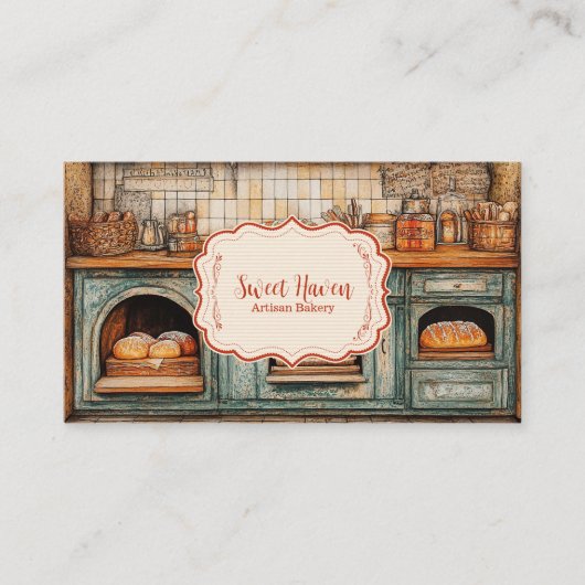 Rustikales Elegantes Backen Visitenkarte (Vorderseite)