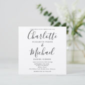 Rustikales elegantes Black Script Kraft Wedding Einladung (Stehend Vorderseite)