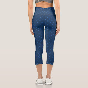 Rustikales Elegantes Blau und schwarze Sterne Capri Leggings