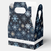 Rustikales Elegantes Blue Snowflakes Geschenkschachtel (Geöffnet)