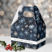 Rustikales Elegantes Blue Snowflakes Geschenkschachtel