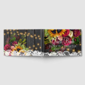 Rustikales, elegantes, blumengeschmücktes Holz Vin Gästebuch (Voll)