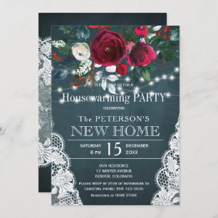 Rustikales, elegantes, blumengeschmücktes Party Einladung