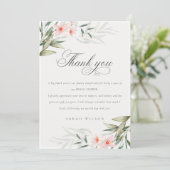 Rustikales Elegantes Blush Greenery Brautparty Dankeskarte (Stehend Vorderseite)