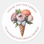 Rustikales Elegantes Boho Ice Cream Brautparty Dan Runder Aufkleber (Vorderseite)