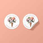 Rustikales Elegantes Boho Ice Cream Brautparty Dan Runder Aufkleber<br><div class="desc">Modernes Rustikales und dennoch elegantes Boho Ice Cream Brautparty Dankeschön an Stickers, die Ihre persönlichen Details rund um eine atemberaubende Wasserfarbeneis Waffelkone mit Pfannkuchen, Sukkulenten und Wüsten-Blume bieten! Ideal für Ihre elegante oder Vintage Angelegenheit. Bitte kontaktieren Sie uns unter cedarandstring@gmail.com , wenn Sie Hilfe beim Design oder den passenden Produkten...</div>