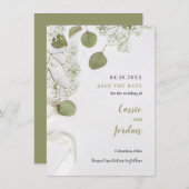 Rustikales Elegantes botanisches Save the Date (Vorne/Hinten)