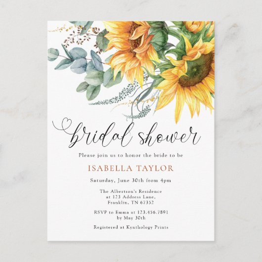 Rustikales Elegantes Brautparty Einladungspostkarte (Vorderseite)