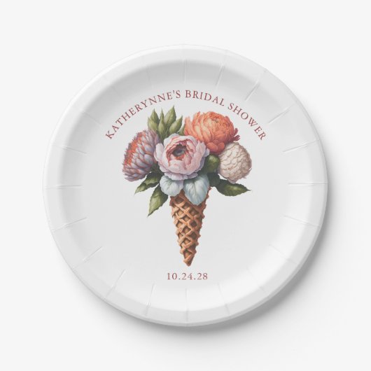 Rustikales Elegantes Brautparty Pappteller (Vorderseite)