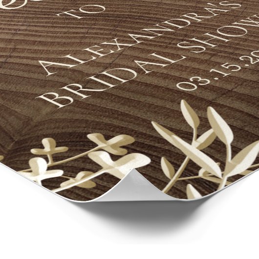 Rustikales elegantes Brautparty Willkommen Poster (Ecke)