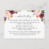 Rustikales Elegantes Burgund Blush Floral Wedding Begleitkarte (Vorderseite)