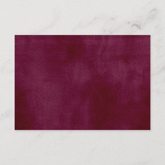 Rustikales Elegantes Burgund Blush Floral Wedding Begleitkarte (Rückseite)