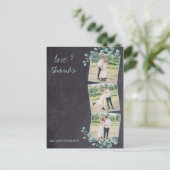 Rustikales elegantes Chalkboard-Foto Hochzeit Viel Postkarte (Stehend Vorderseite)