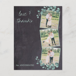 Rustikales elegantes Chalkboard-Foto Hochzeit Viel Postkarte