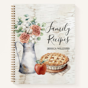 Rustikales elegantes Farmhouse-Familienkochbuch Notizblock
