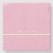 Rustikales Elegantes Geschenk des modernen rosa Le Steinuntersetzer (Vorderseite)