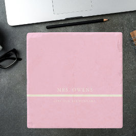 Rustikales Elegantes Geschenk des modernen rosa Le Steinuntersetzer