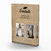 Rustikales Elegantes Gold Ornament Abschluss 2 Fotoblock (Rechts)