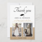 Rustikales Elegantes Goldenes Ornament 2 Foto Absc Dankeskarte (Vorderseite)