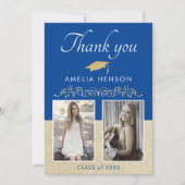 Rustikales Elegantes Goldenes Ornament 2 Foto Absc Dankeskarte (Vorderseite)