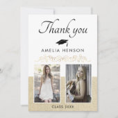 Rustikales Elegantes Goldenes Ornament 2 Foto Absc Dankeskarte (Vorderseite)