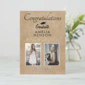 Rustikales Elegantes Goldenes Ornament 2 Foto Absc Karte (Stehend Vorderseite)