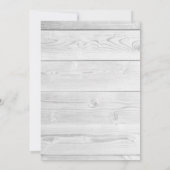 Rustikales Elegantes Grauholz Gold Antlers Baby Du Einladung (Rückseite)