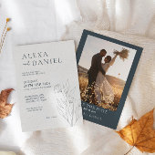 Rustikales Elegantes Hochzeitsempfang Einladung