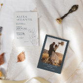 Rustikales Elegantes Hochzeitsempfang Einladung