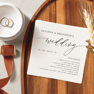 Rustikales Elegantes Hochzeitspass Fakten Napkins Serviette