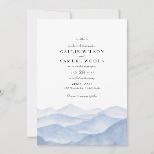 Rustikales Elegantes Hochzeitsstil Einladung (Vorderseite)