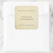 Rustikales, elegantes Kraftpapier-Kerzensiegel Quadratischer Aufkleber (Tasche)