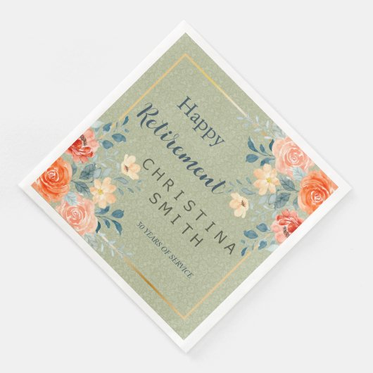 Rustikales Elegantes Party für die Aquarellbilder Serviette (Ecke)