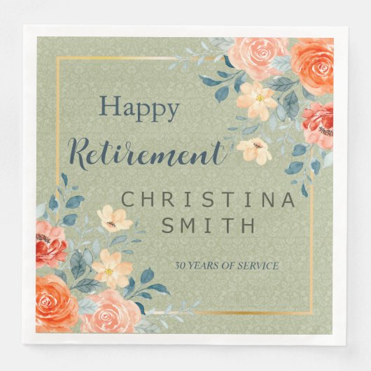 Rustikales Elegantes Party für die Aquarellbilder Serviette (Vorderseite)