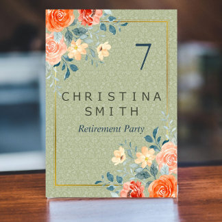 Rustikales Elegantes Party für die Aquarellbilder Tischnummer