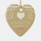 Rustikales Elegantes Personalisiertes Foto Keramik Ornament (Rechts)