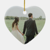 Rustikales Elegantes Personalisiertes Foto Keramik Ornament (Hinten)