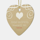 Rustikales Elegantes Personalisiertes Foto Keramik Ornament (Links)